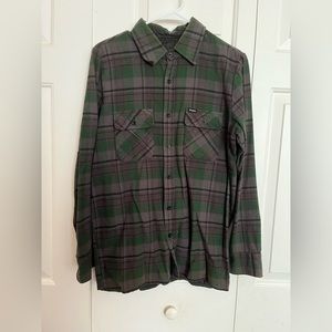 Brixton flannel shirt green and gray like new